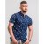 D555 Davian Hawaii Shirt Navy - Overhemden - Overhemden Grote Maten Heren