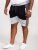D555 Kirton Couture Elasticated Waistband Shorts Black/Charcoal - Joggingbroeken & shorts - Joggingbroeken & Shorts Heren Grote Maten
