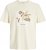 Jack & Jones Almeria Front Print Crew Neck T-Shirt Antique White - T-shirts - Grote Maten T-shirts Heren