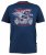 D555 BRADFORD Skeleton Biker Printed T-Shirt Navy - T-shirts - Grote Maten T-shirts Heren