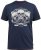 D555 COOK Trio Of Skulls Printed Crew Neck T-Shirt Slate Blue - T-shirts - Grote Maten T-shirts Heren