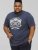 D555 COOK Trio Of Skulls Printed Crew Neck T-Shirt Slate Blue - T-shirts - Grote Maten T-shirts Heren