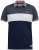 D555 EMERSON Cut And Sew Polo With Jacquard Collar Navy - Polo shirts - Grote Maten Poloshirts Heren