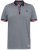 D555 BAYTON 2 Fine Stripe Jersey Polo Grey - Polo shirts - Grote Maten Poloshirts Heren