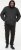 D555 DOMENIC Quilted Puffer Jacket With Half Micro Fleece Lining And Hood Black - Jassen - Grote Maten Herenjassen