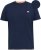 D555 SANDFORD Double Layer On Neck Ribs And Hem Waffle Textured T-Shirt Navy - T-shirts - Grote Maten T-shirts Heren