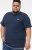 D555 SANDFORD Double Layer On Neck Ribs And Hem Waffle Textured T-Shirt Navy - T-shirts - Grote Maten T-shirts Heren