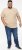 D555 SANDFORD Double Layer On Neck Ribs And Hem Waffle Textured T-Shirt Beige - T-shirts - Grote Maten T-shirts Heren