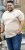 D555 SANDFORD Double Layer On Neck Ribs And Hem Waffle Textured T-Shirt Beige - T-shirts - Grote Maten T-shirts Heren
