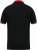 D555 CHESTER Pique Polo With Red Collar With Tipping Detail And Chest Embroidery Black - Polo shirts - Grote Maten Poloshirts Heren