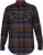 D555 SHERLOCK Check Overshirt With Two Patch Pockets & Button Down Collar Navy - Overhemden - Overhemden Grote Maten Heren