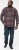 D555 SHERLOCK Check Overshirt With Two Patch Pockets & Button Down Collar Navy - Overhemden - Overhemden Grote Maten Heren