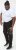 D555 COTGRAVE Couture Elasticated Waistband Jogger With Woven Fabric Trim Black - Joggingbroeken & shorts - Joggingbroeken & Shorts Heren Grote Maten