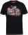 D555 LORNE Motor Bike Splatter Printed Crew Neck T-Shirt Washed Black - T-shirts - Grote Maten T-shirts Heren