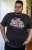D555 LORNE Motor Bike Splatter Printed Crew Neck T-Shirt Washed Black - T-shirts - Grote Maten T-shirts Heren