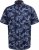 D555 Truro Hawaiian AOP Short Sleeve Button Down Collar Shirt Navy - Overhemden - Overhemden Grote Maten Heren