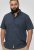 D555 Norwich Short Sleeve Micro AOP Shirt With Hidden Button Down Navy - Overhemden - Overhemden Grote Maten Heren
