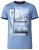 D555 Howie Fine Stripe T-shirt Blue - T-shirts - Grote Maten T-shirts Heren
