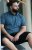 D555 Woolwich AOP Polo Shirt With Ribbed Collar Blue - Polo shirts - Grote Maten Poloshirts Heren