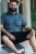 D555 Woolwich AOP Polo Shirt With Ribbed Collar Blue - Polo shirts - Grote Maten Poloshirts Heren