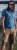 D555 Woolwich AOP Polo Shirt With Ribbed Collar Blue - Polo shirts - Grote Maten Poloshirts Heren