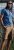 D555 Woolwich AOP Polo Shirt With Ribbed Collar Blue - Polo shirts - Grote Maten Poloshirts Heren