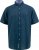D555 Pontefract Jacquard Linen Mix Short Sleeve Shirt With Button Down Navy - Overhemden - Overhemden Grote Maten Heren