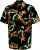 D555 Selby Hawaiian AOP Short Sleeve Revere Collar Shirt Black - Overhemden - Overhemden Grote Maten Heren