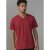 D555 Signature V-neck T-shirt Red - T-shirts - Grote Maten T-shirts Heren
