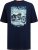 D555 Knowle Detroit Motor Bike Printed Crew Neck T-Shirt Navy - T-shirts - Grote Maten T-shirts Heren