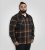 D555 Aldershot Long Sleeve Heavy Shacket Overshirt Tan/Navy Check - Overhemden - Overhemden Grote Maten Heren