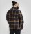 D555 Aldershot Long Sleeve Heavy Shacket Overshirt Tan/Navy Check - Overhemden - Overhemden Grote Maten Heren