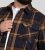 D555 Aldershot Long Sleeve Heavy Shacket Overshirt Tan/Navy Check - Overhemden - Overhemden Grote Maten Heren