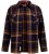D555 Aldershot Long Sleeve Heavy Shacket Overshirt Tan/Navy Check - Overhemden - Overhemden Grote Maten Heren