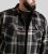 D555 Falkirk Long Sleeve Heavy Shacket Overshirt Black/Grey - Overhemden - Overhemden Grote Maten Heren