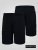 D555 Thomas Stretch Shorts met Elastische Taille Zwart - Korte broeken - Grote Maten Korte Broeken Heren