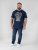 D555 Linton T-shirt met Veelkleurige Schedelprint Marineblauw - T-shirts - Grote Maten T-shirts Heren
