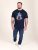 D555 Slater Bedrukt T-shirt Navyblauw - T-shirts - Grote Maten T-shirts Heren