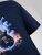 D555 Slater Bedrukt T-shirt Navyblauw - T-shirts - Grote Maten T-shirts Heren