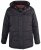 D555 Lonsdale Parka Style Jacket With Embroidery Patch On Sleeve Black - Jassen - Grote Maten Herenjassen