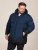 D555 Hank Ripstop Contrast Panelled Padded Hooded Jacket Navyblauw - Jassen - Grote Maten Herenjassen