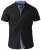 D555 Ollie Short Sleeve Shirt Black - Overhemden - Overhemden Grote Maten Heren