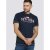D555 Thornton Embroidery T-shirt Navy - T-shirts - Grote Maten T-shirts Heren
