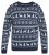 North Latitude 63144 Fjell Reindeer Knit Navyblauw - Sweaters & hoodies - Sweaters & Hoodies Grote Maten Heren