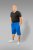 20 Nodi Short Leg Sports Pants in Combed Cotton Jersey Blue - Joggingbroeken & shorts - Joggingbroeken & Shorts Heren Grote Maten