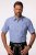 JP1880 Short Sleeve Check Print Traditional Shirt Blue - Overhemden - Overhemden Grote Maten Heren