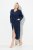 Ulla Popken 749967 Badstof badjas met rits Donkerblauw - Ochtendjassen & badjassen - 