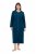 Ulla Popken 749967 Badstof badjas met rits Petrol - Ochtendjassen & badjassen - 