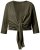 Ulla Popken 794514 Jersey bolero met knoop Donkergroen - Bolero's - 