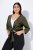Ulla Popken 794514 Jersey bolero met knoop Donkergroen - Bolero's - 